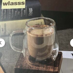 FREE SHIPPING wlasss Double-Walled Glass Mug